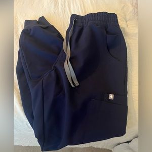 FIGS Uman high rise relaxed fit scrubs navy blue